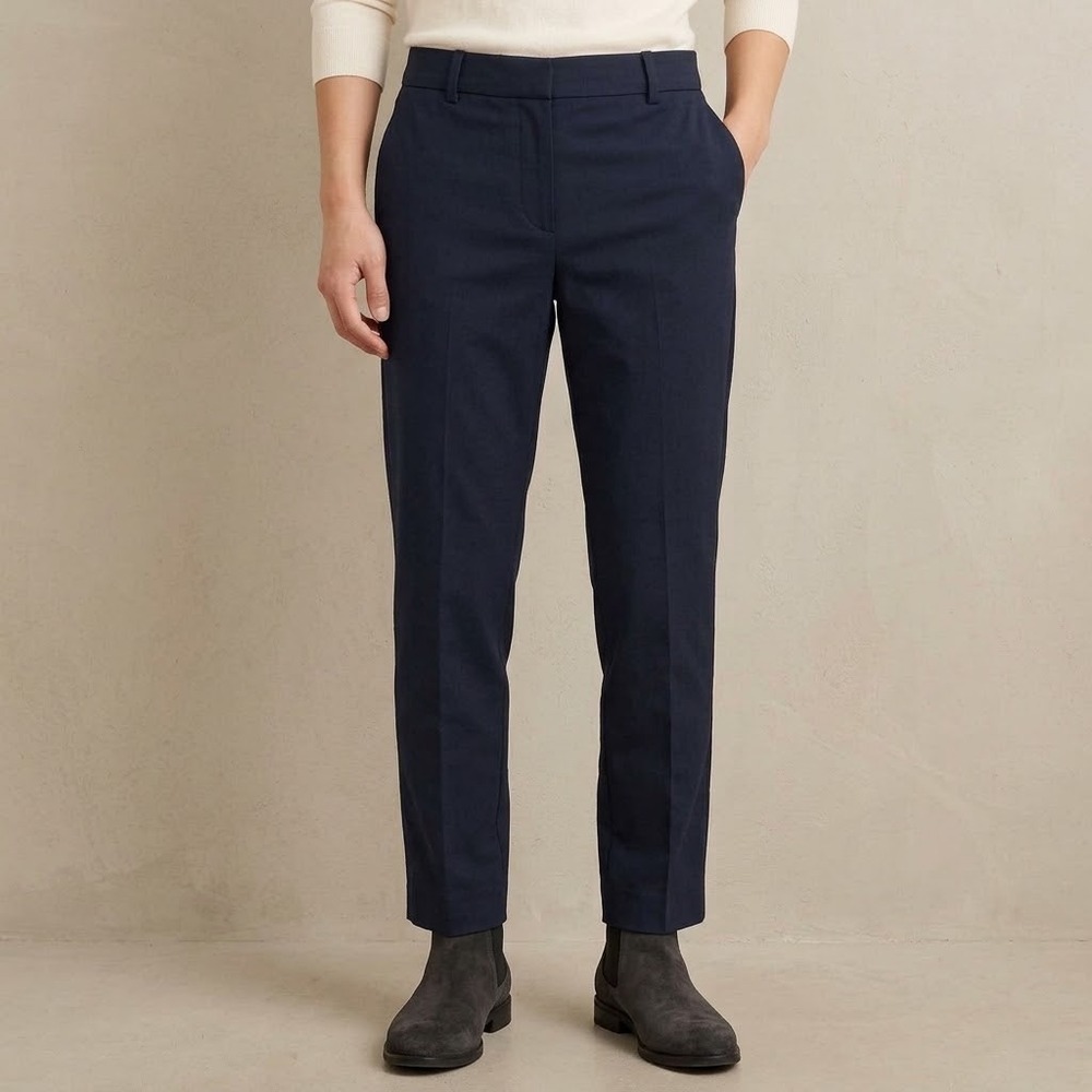 J.Crew Navy Blue Dress Pants Womens 4 Short Ankle‎ Trousers EUC